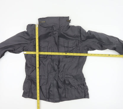 Wrangler Women’s Black M Military Jacket Collared Logo Pocket Zip