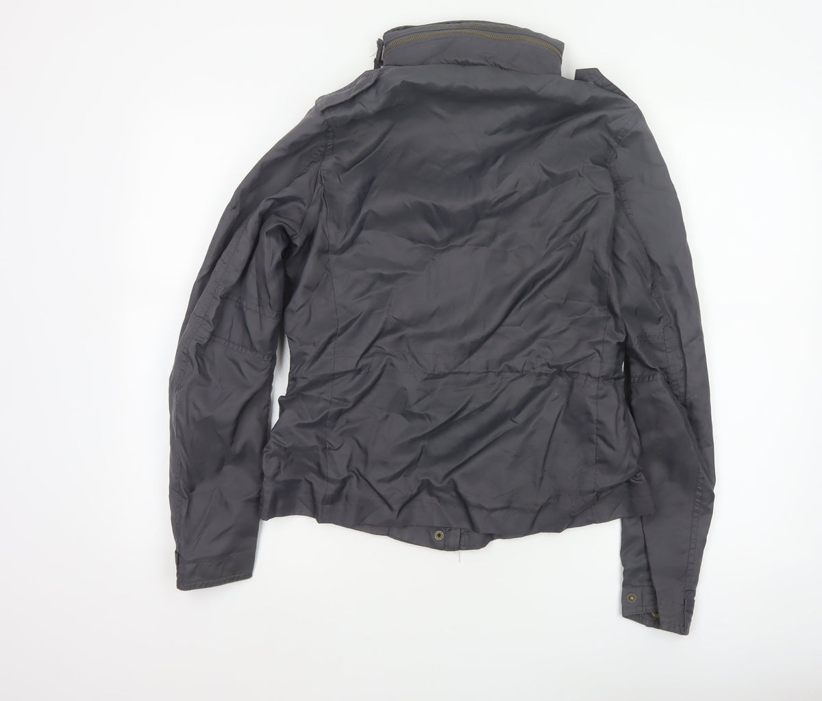 Wrangler Women’s Black M Military Jacket Collared Logo Pocket Zip