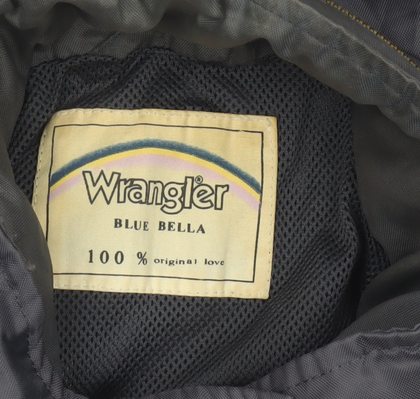 Wrangler Women’s Black M Military Jacket Collared Logo Pocket Zip
