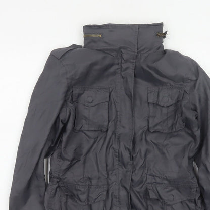 Wrangler Women’s Black M Military Jacket Collared Logo Pocket Zip