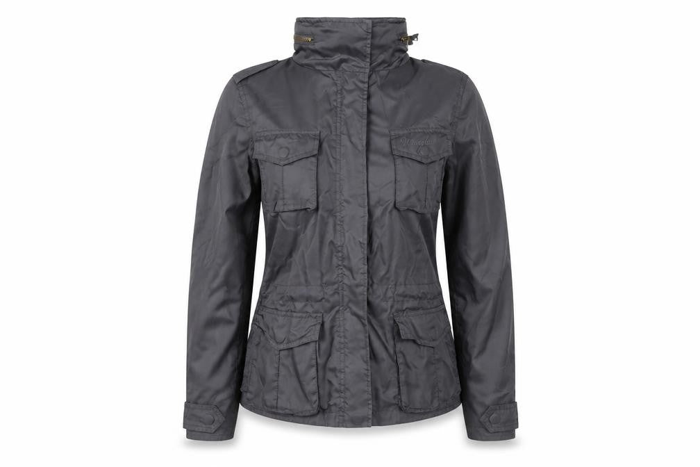 Wrangler Women’s Black M Military Jacket Collared Logo Pocket Zip