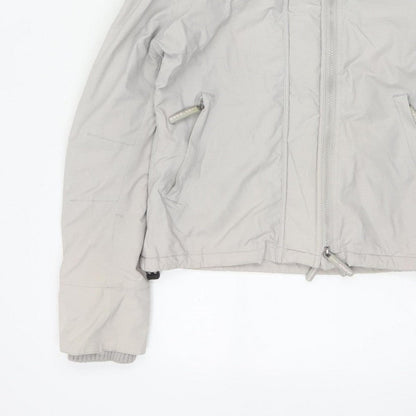 Superdry Japan Women’s Grey Pink Hooded Ski Jacket M Full Zip