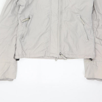 Superdry Japan Women’s Grey Pink Hooded Ski Jacket M Full Zip