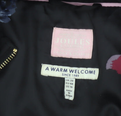 Joules Women’s Black UK 20 Faux Fur Hood Padded Puffer Coat