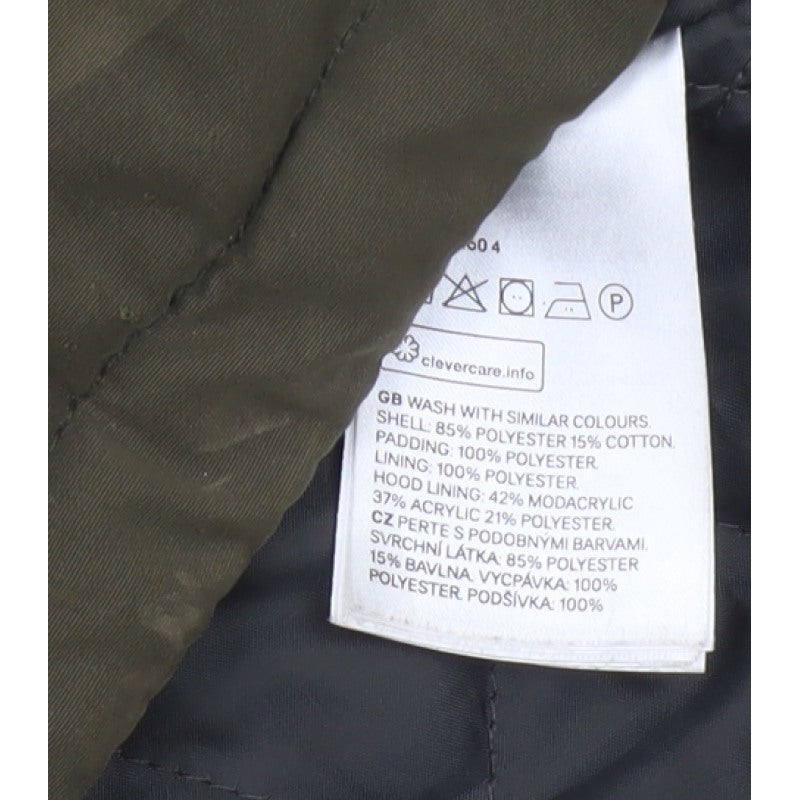 Divided H&M Women Green Camo UK 8 Hooded Faux Fur Parka Coat