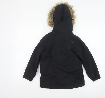 Peter Storm Boys Black 5-6 Years Hooded Faux Fur Padded Parka Coat