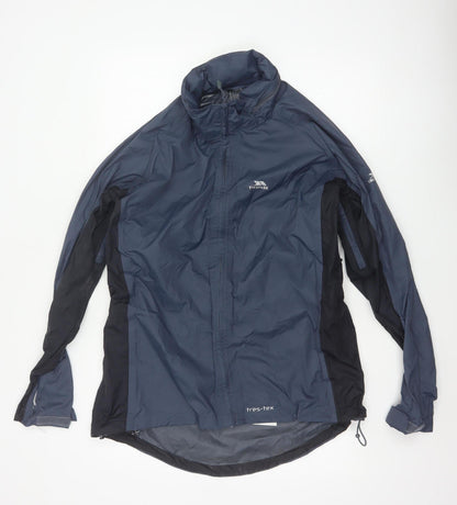 Trespass Men’s Blue L Waterproof Windbreaker Rain Jacket Taped Seams