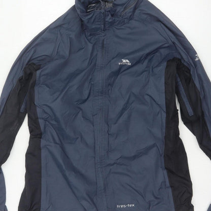 Trespass Men’s Blue L Waterproof Windbreaker Rain Jacket Taped Seams