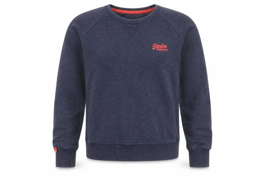 Superdry Women Blue S Pullover Sweatshirt Vintage Orange Label Logo