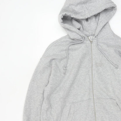 H&M Women’s Grey UK 12 Full Zip Hooded Fleece Hoodie Pockets