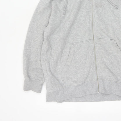 H&M Women’s Grey UK 12 Full Zip Hooded Fleece Hoodie Pockets