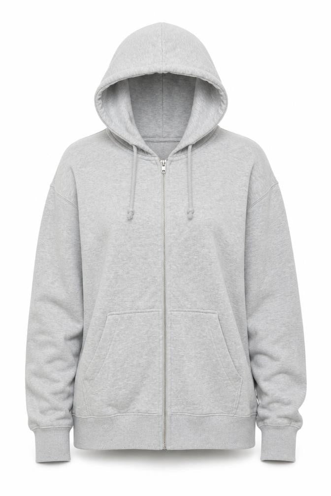 H&M Women’s Grey UK 12 Full Zip Hooded Fleece Hoodie Pockets