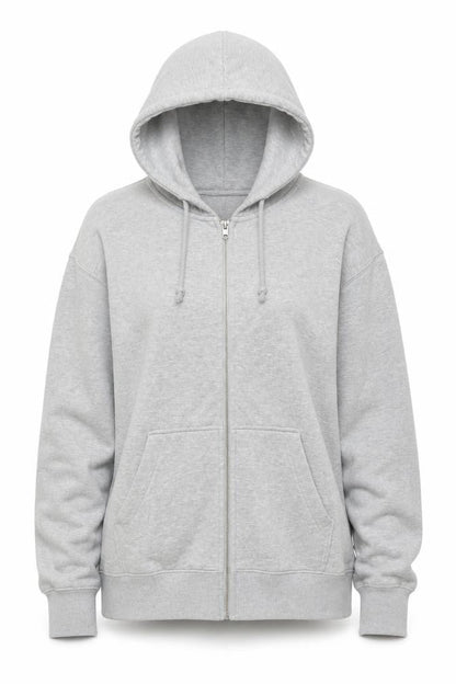 H&M Women’s Grey UK 12 Full Zip Hooded Fleece Hoodie Pockets