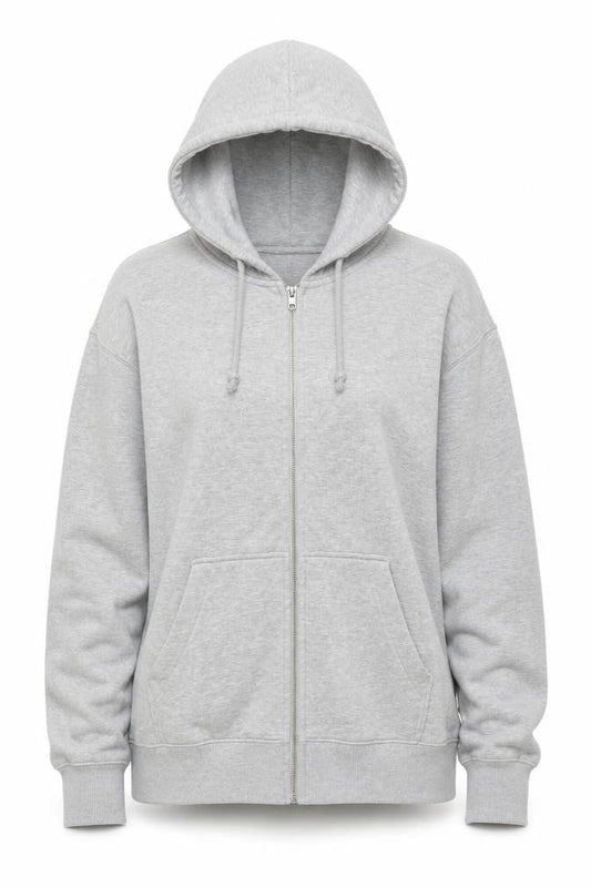 H&M Women’s Grey UK 12 Full Zip Hooded Fleece Hoodie Pockets