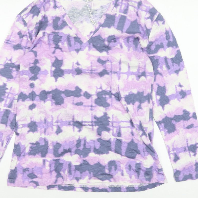 Marks and Spencer Women Purple Size 8 Wrap V-Neck Jersey Blouse