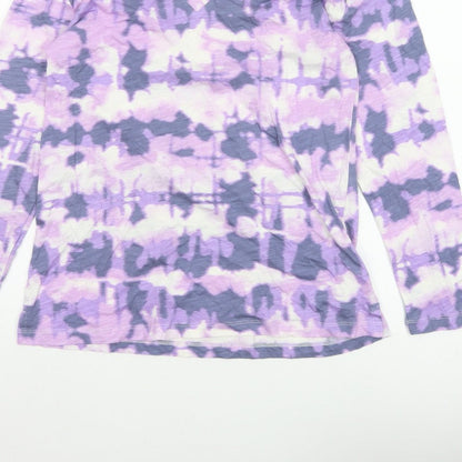 Marks and Spencer Women Purple Size 8 Wrap V-Neck Jersey Blouse