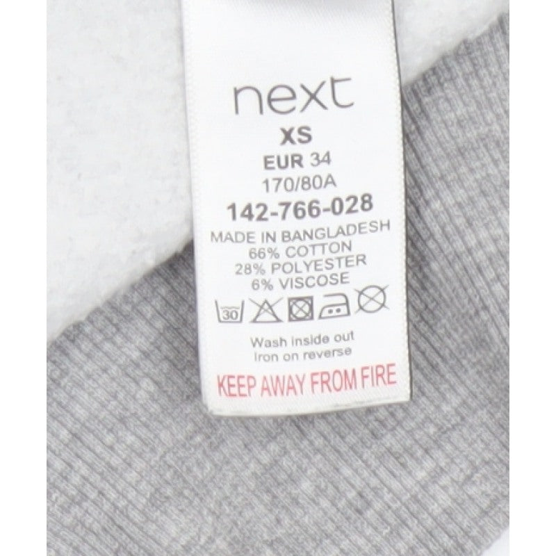 Next Women’s Grey Leopard Print Gold Foil Pullover Hoodie XS