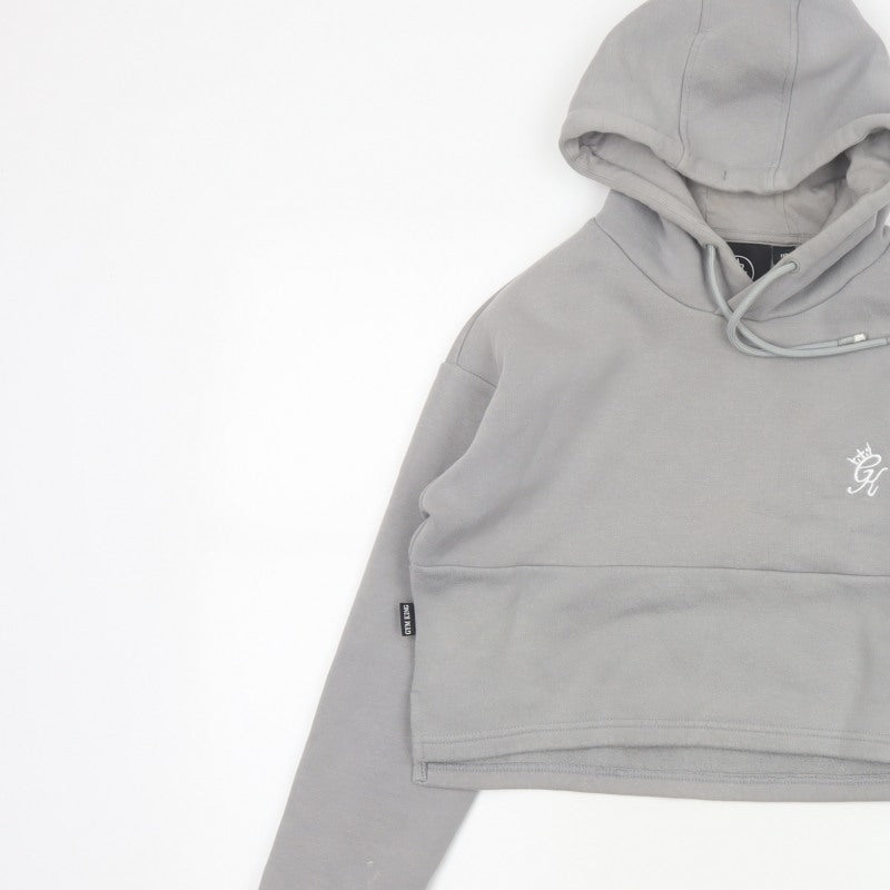 Gym King Women’s Grey Size 10 Cropped Pullover Hoodie Logo