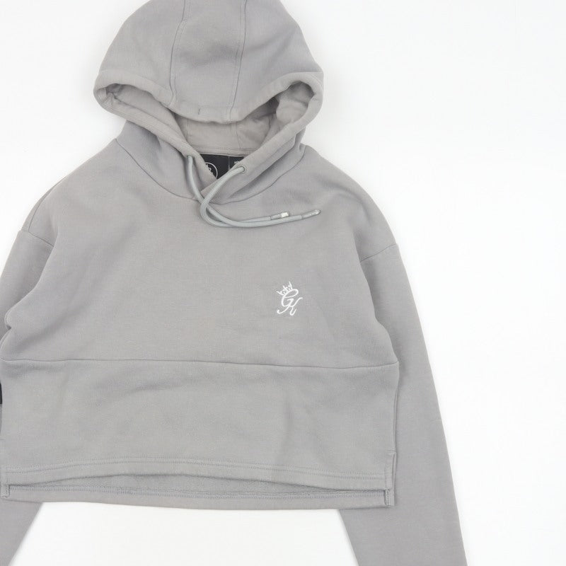 Gym King Women’s Grey Size 10 Cropped Pullover Hoodie Logo