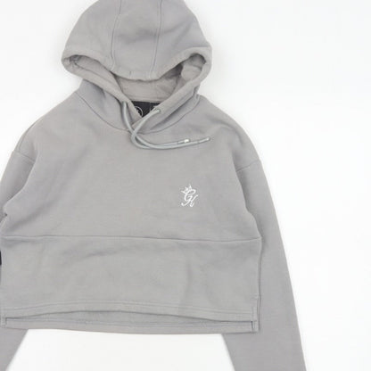 Gym King Women’s Grey Size 10 Cropped Pullover Hoodie Logo