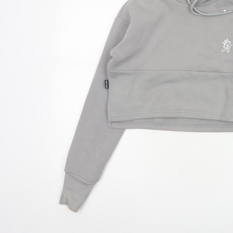 Gym King Women’s Grey Size 10 Cropped Pullover Hoodie Logo