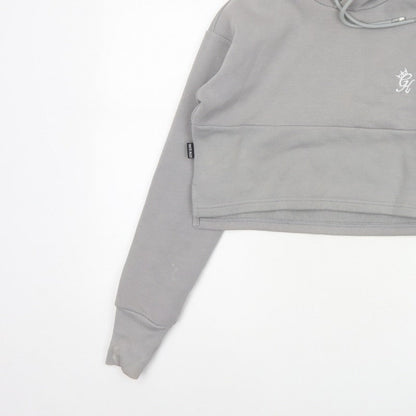 Gym King Women’s Grey Size 10 Cropped Pullover Hoodie Logo