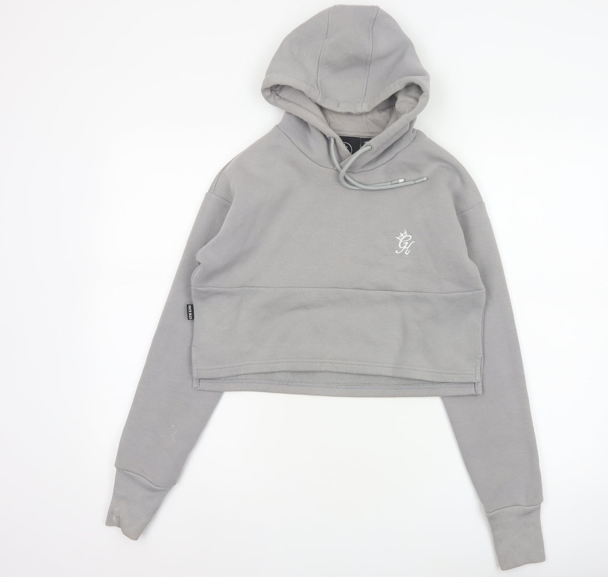 Gym King Women’s Grey Size 10 Cropped Pullover Hoodie Logo