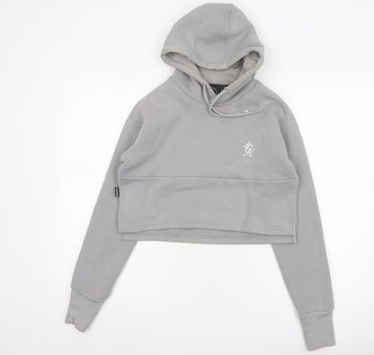Gym King Women’s Grey Size 10 Cropped Pullover Hoodie Logo