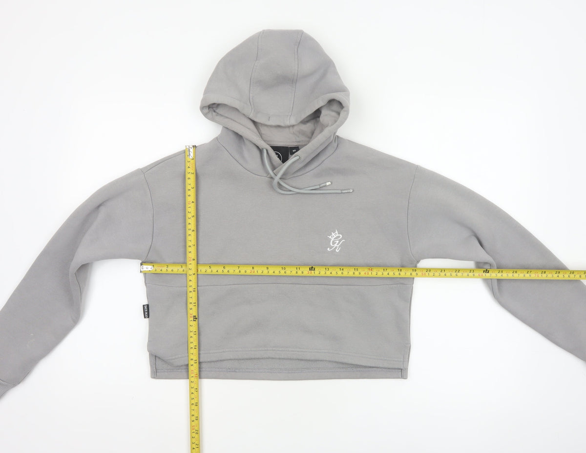 Gym King Women’s Grey Size 10 Cropped Pullover Hoodie Logo