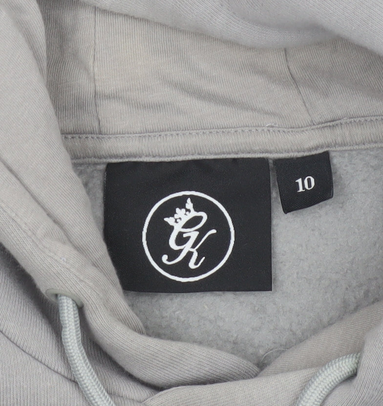 Gym King Women’s Grey Size 10 Cropped Pullover Hoodie Logo