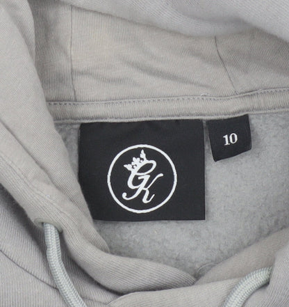 Gym King Women’s Grey Size 10 Cropped Pullover Hoodie Logo