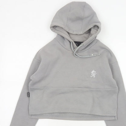 Gym King Women’s Grey Size 10 Cropped Pullover Hoodie Logo