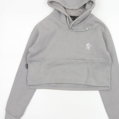 Gym King Women’s Grey Size 10 Cropped Pullover Hoodie Logo