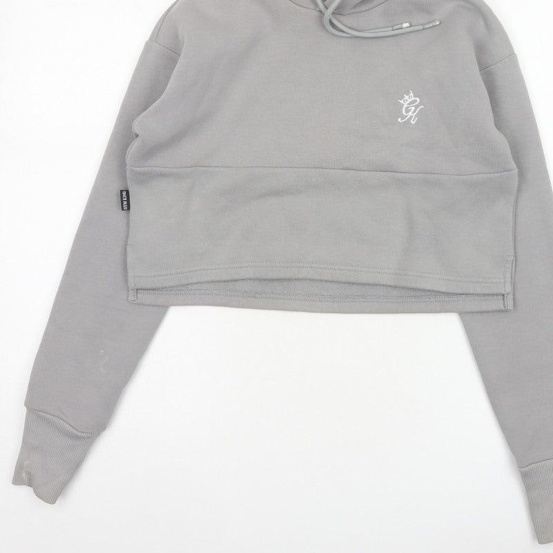 Gym King Women’s Grey Size 10 Cropped Pullover Hoodie Logo
