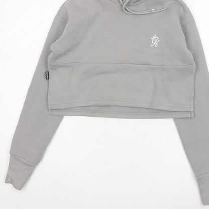 Gym King Women’s Grey Size 10 Cropped Pullover Hoodie Logo