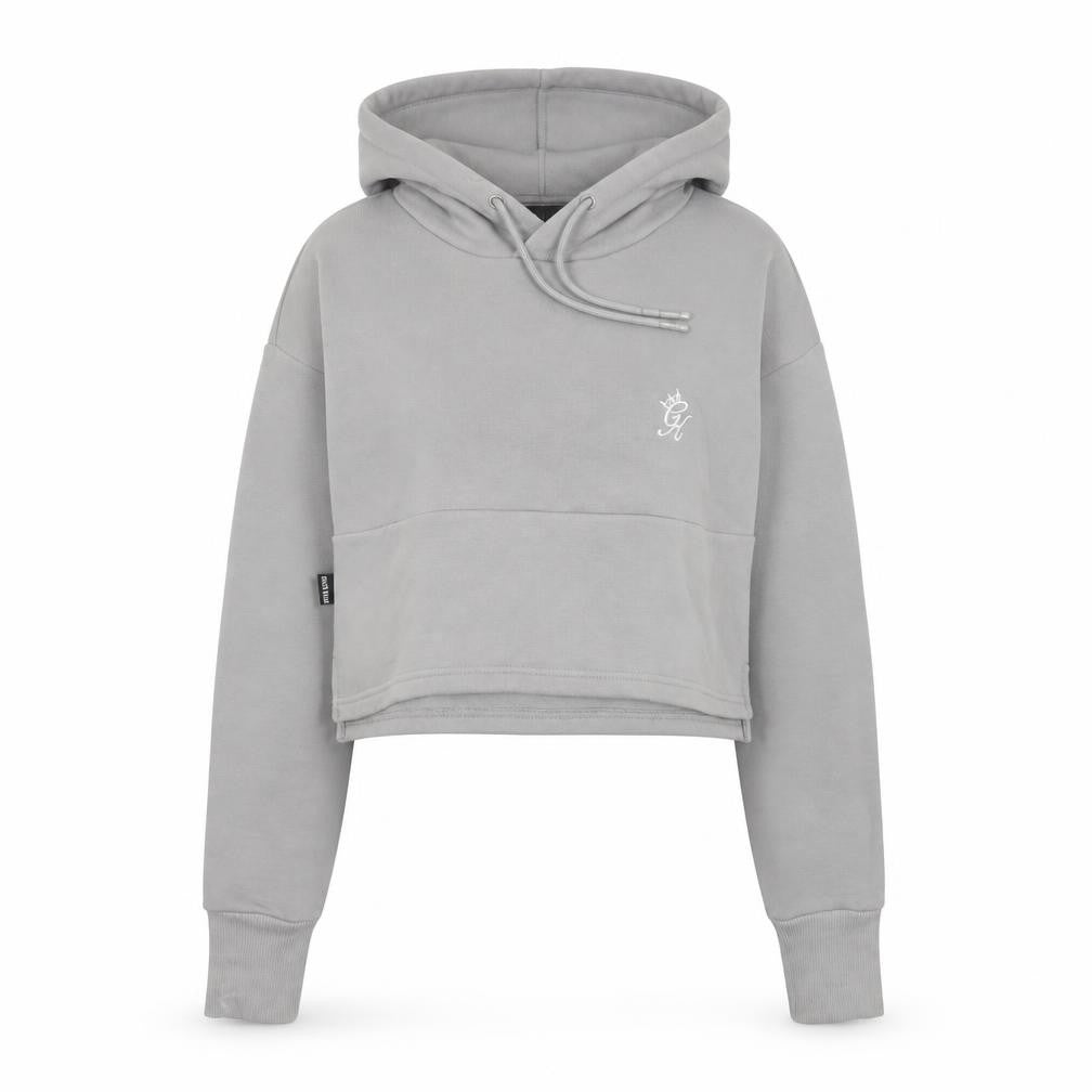 Gym King Women’s Grey Size 10 Cropped Pullover Hoodie Logo