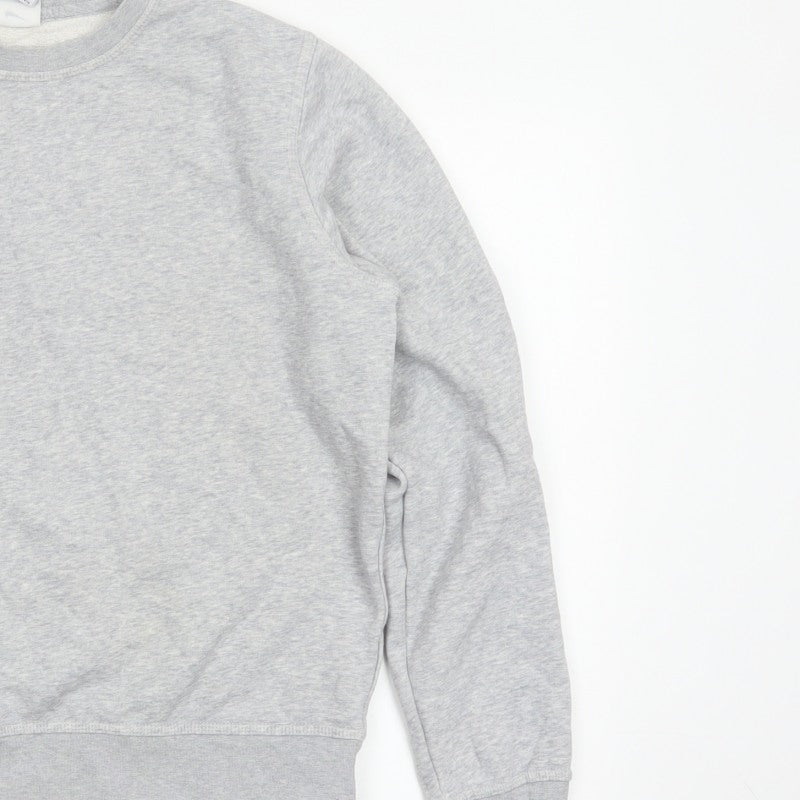 Nike Women Grey M Pullover Sweatshirt Crew Neck Logo Fleece