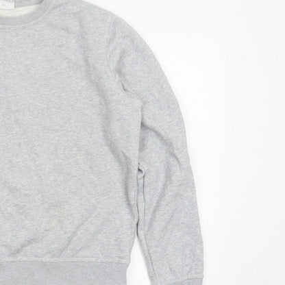 Nike Women Grey M Pullover Sweatshirt Crew Neck Logo Fleece