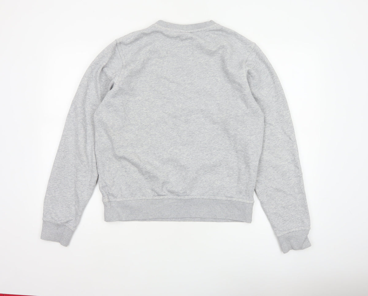 Nike Women Grey M Pullover Sweatshirt Crew Neck Logo Fleece