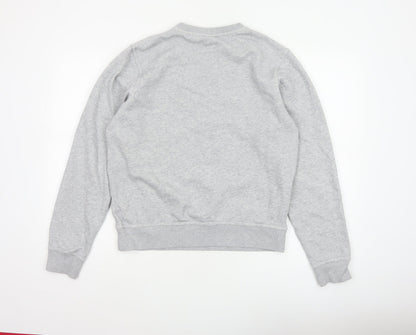 Nike Women Grey M Pullover Sweatshirt Crew Neck Logo Fleece