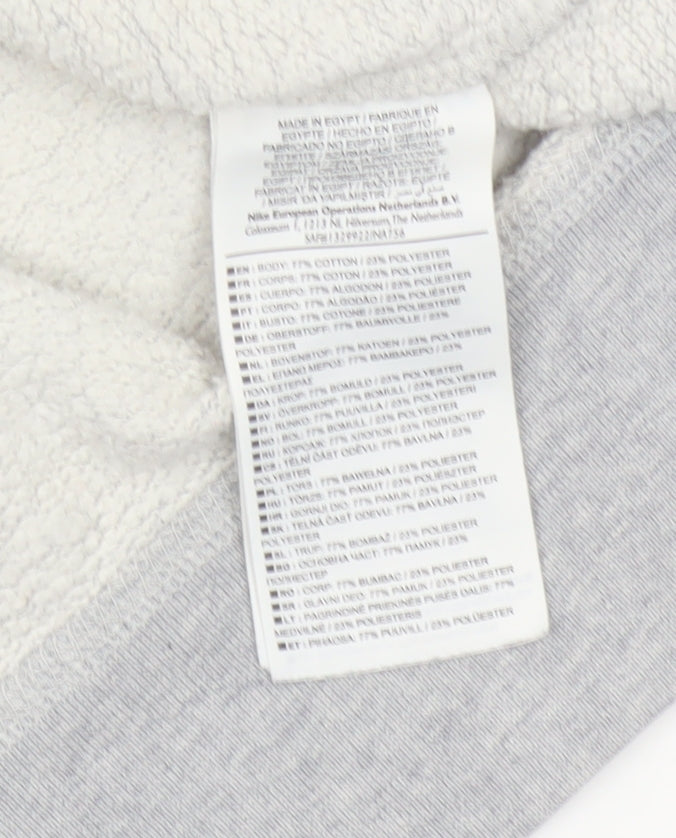 Nike Women Grey M Pullover Sweatshirt Crew Neck Logo Fleece