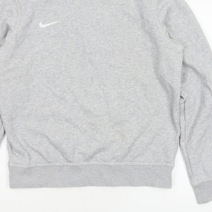 Nike Women Grey M Pullover Sweatshirt Crew Neck Logo Fleece