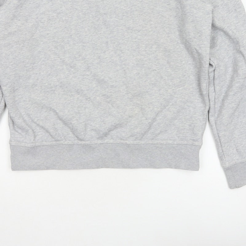 Nike Women Grey M Pullover Sweatshirt Crew Neck Logo Fleece