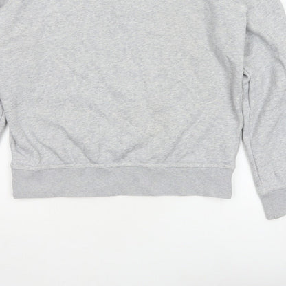 Nike Women Grey M Pullover Sweatshirt Crew Neck Logo Fleece