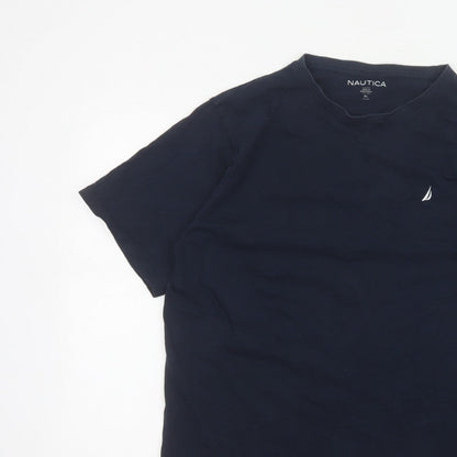 Nautica Men’s Blue XL Cotton Crew Neck Nautical Logo T-Shirt