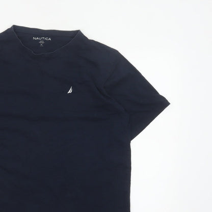 Nautica Men’s Blue XL Cotton Crew Neck Nautical Logo T-Shirt