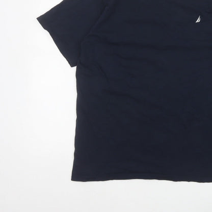 Nautica Men’s Blue XL Cotton Crew Neck Nautical Logo T-Shirt