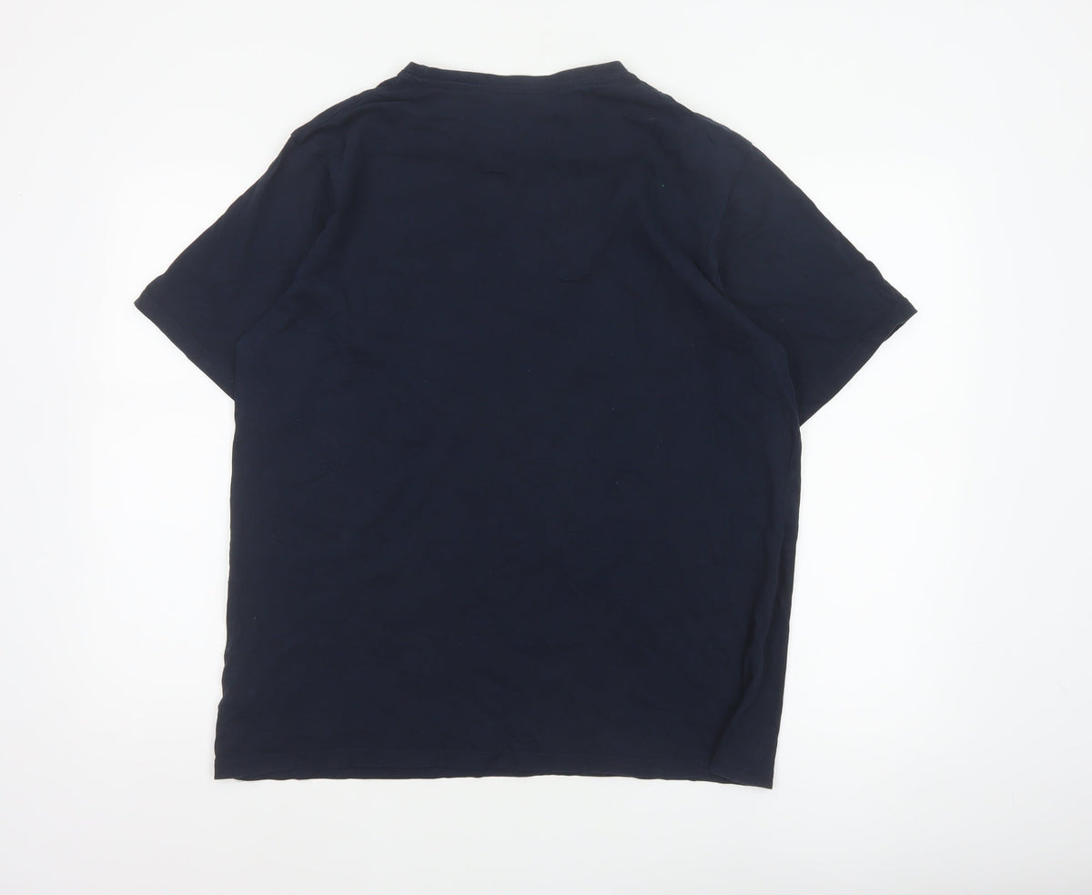 Nautica Men’s Blue XL Cotton Crew Neck Nautical Logo T-Shirt