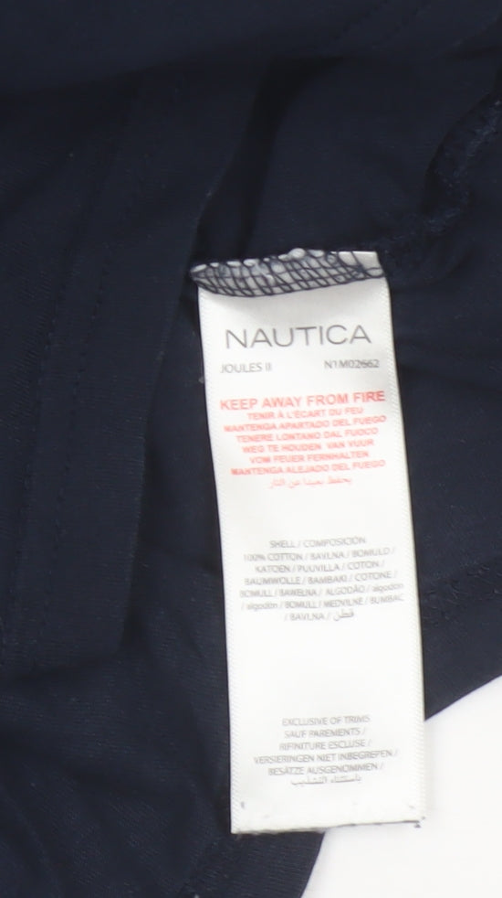 Nautica Men’s Blue XL Cotton Crew Neck Nautical Logo T-Shirt