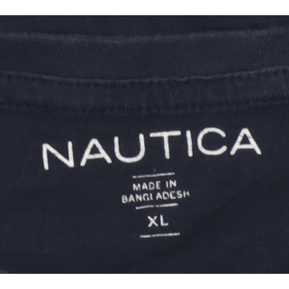 Nautica Men’s Blue XL Cotton Crew Neck Nautical Logo T-Shirt